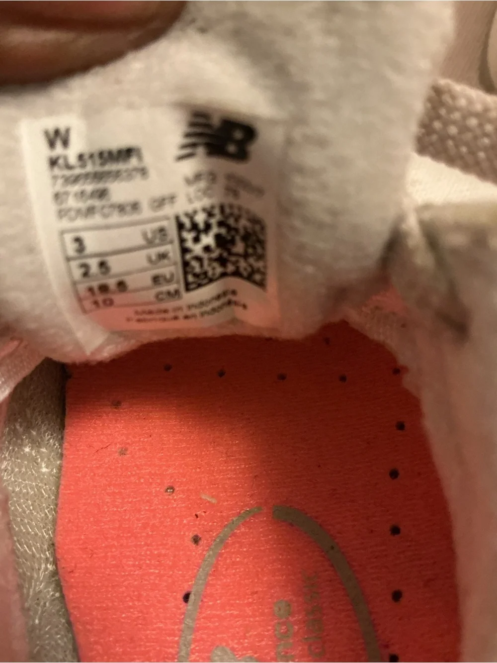 New Balance Kids Beige Mesh & Suede Sneakers with Coral Logo